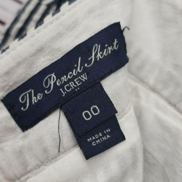 J. CREW‎ SeerSucker striped blue Pencil 00 XS Skirt - Picture 7 of 7